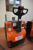 * BT LWE200 battery operated pedestrian pallet truck, serial number 6090719, SWL 2000kg. Please note