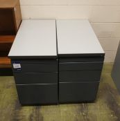 * 2 Drawer Lateral Filing Cabinet with 2 x 3 Drawer Metal Pedestals Photographs are provided for