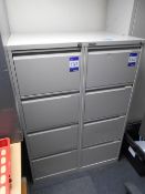 * 2 Bisley Metal 4 Drawer Filing Cabinets Photographs are provided for example purposes only and