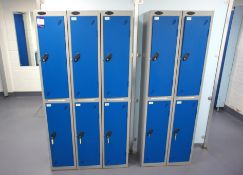 * 5 Units Probe Steel Personel Lockers, Blue Photographs are provided for example purposes only