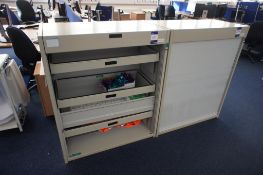 * 2 Flexiform Single Tambour Door Office Cabinets 1220x1000x500mm Photographs are provided for