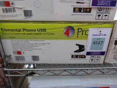 Pro-Ject 'Elemental' Phono USB Manual Turntable White