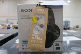 Sony MDR-ZX330BT Wireless Headphones together with Marley 'Smile Jamaica' In Ear Headphones