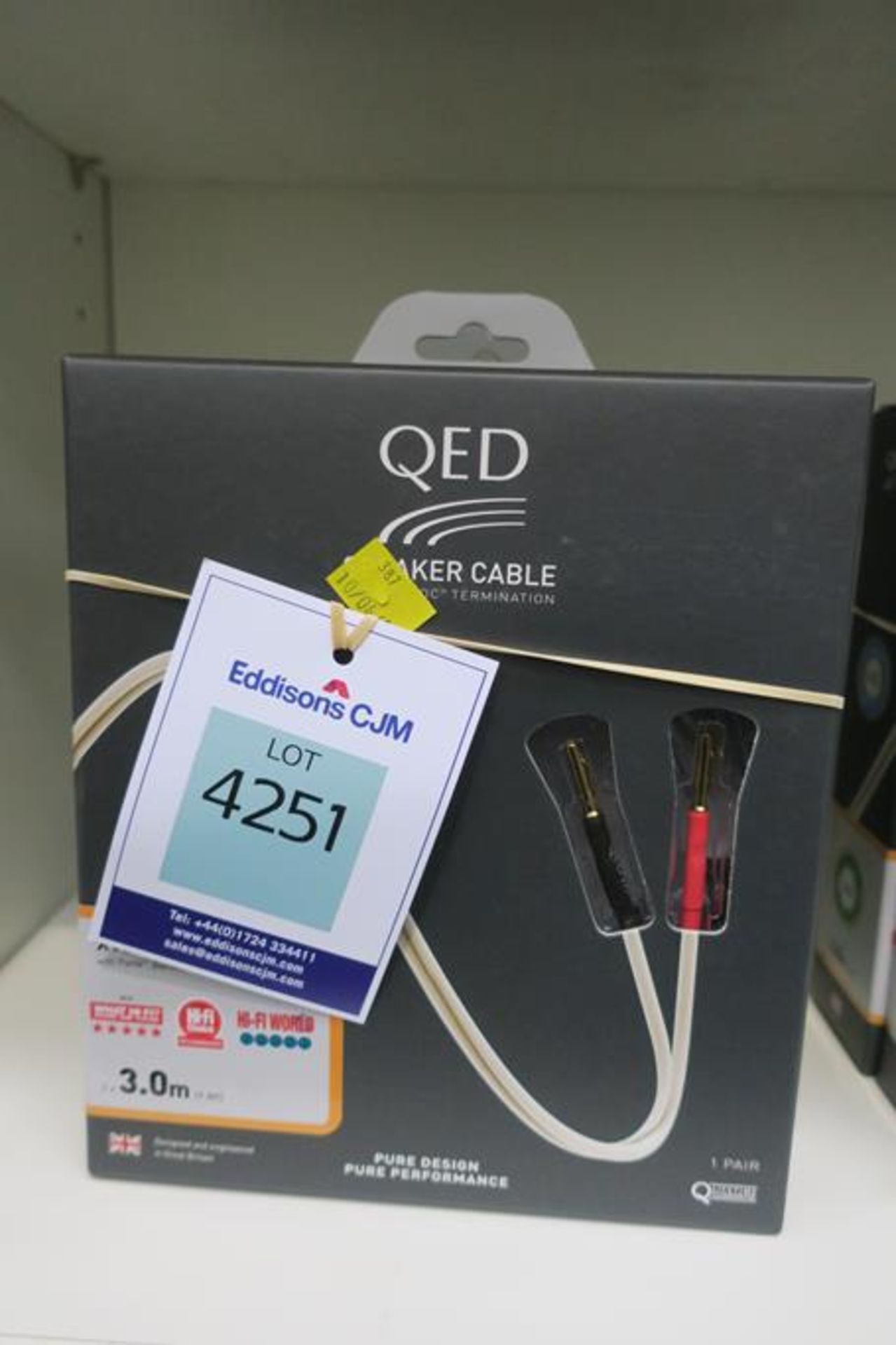 QED Silver Anniversary XT 2m Speaker Cable with Airlock Termination and Forte Banana Connectors and