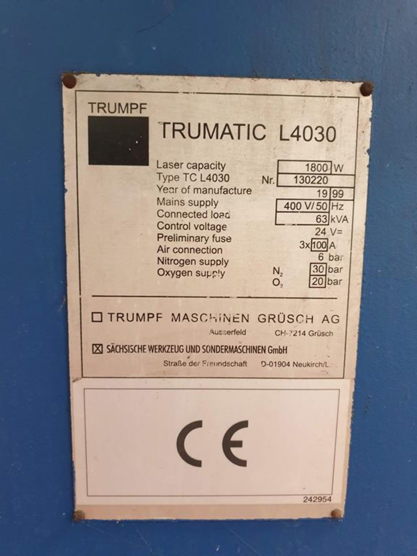Trumpf Trumatic L4030 Laser Cutter - Image 5 of 7