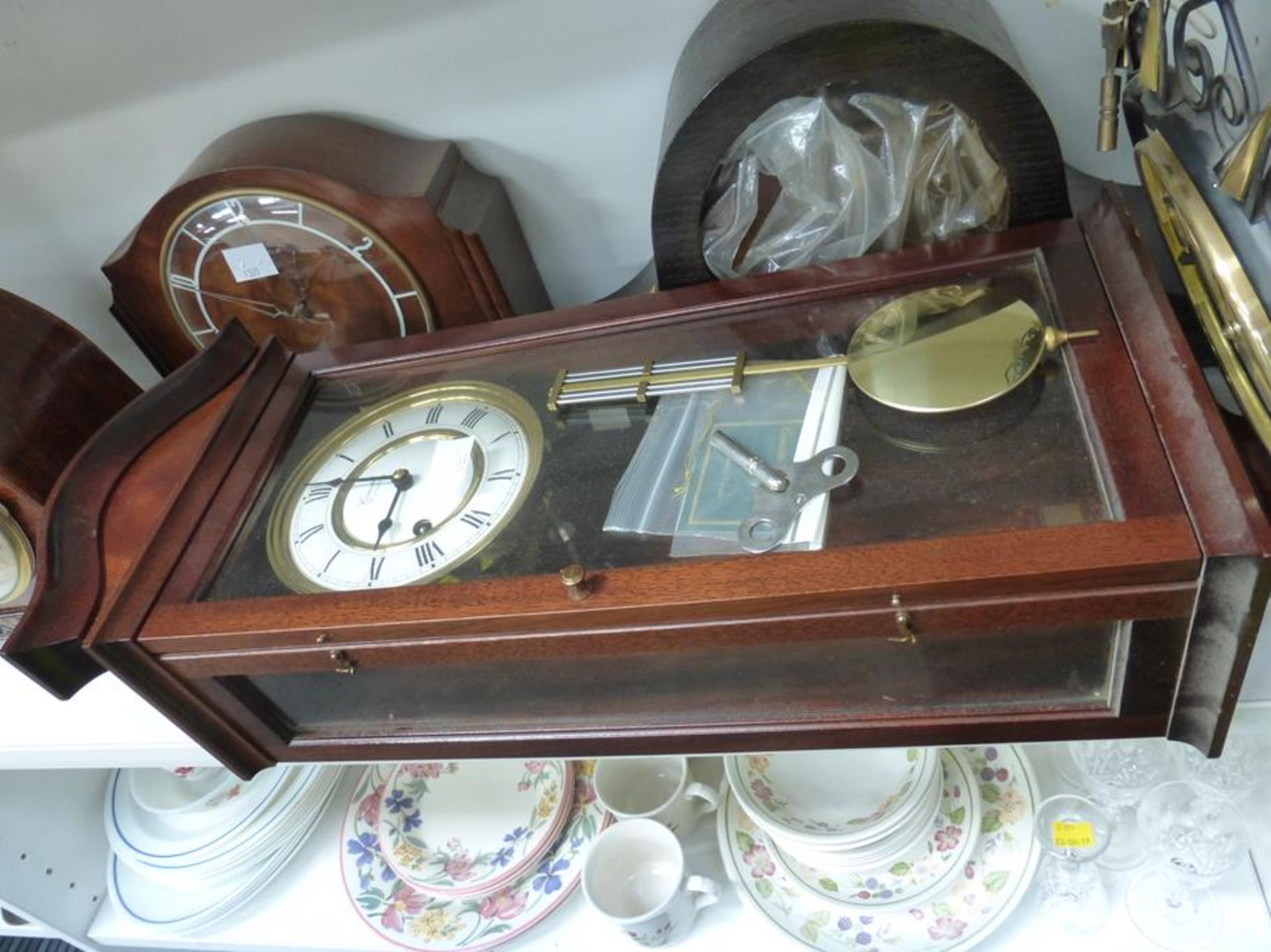 Three Mantle Clocks (one a/f) and two Wall Hanging Clocks (5) (est £30-£50) - Image 5 of 6