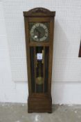 A Pre-War Gustav Becker Oak Longcase Clock