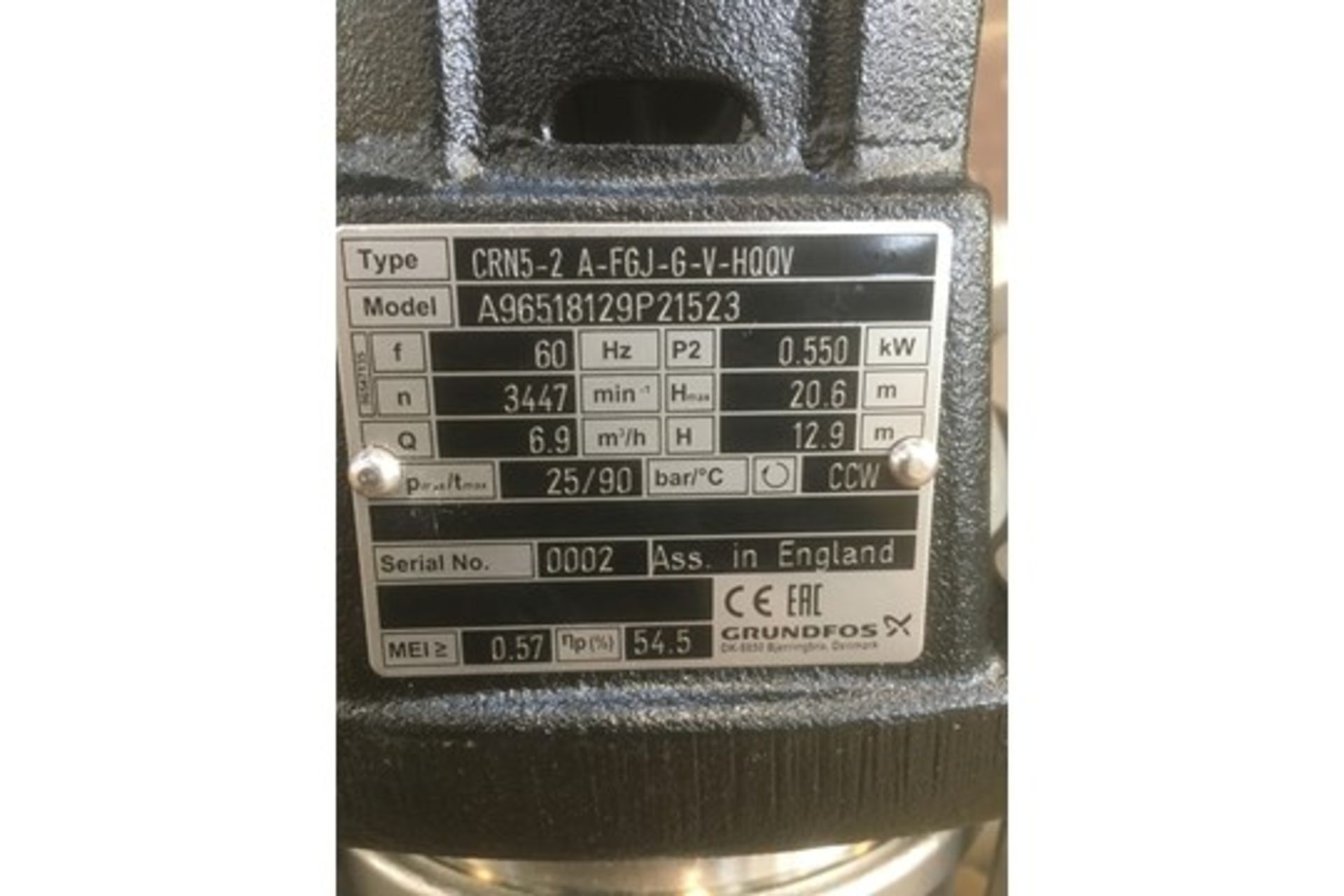 2 x Grundfos CRN-2 pump 0.55kW - Image 5 of 5
