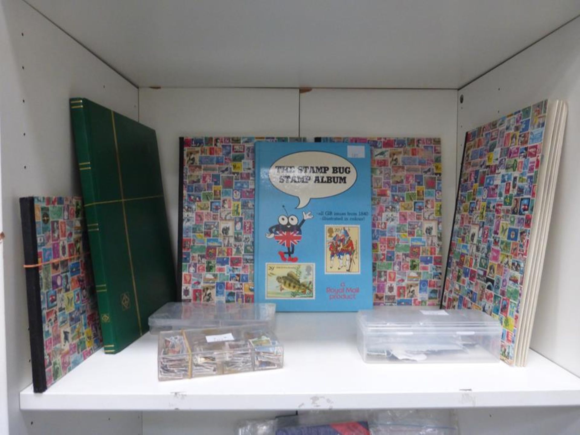 Two Shelves to include Stamp Albums and Loose Stamps - Image 2 of 6