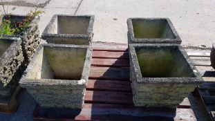 4 x Square Concrete Planters