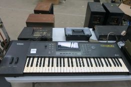 Lot to include: Yamaha QS300 Synthesizer, Sony TAFB940R Amp, Sansui AUD22 Amp, Technics SVDA10 Dat,