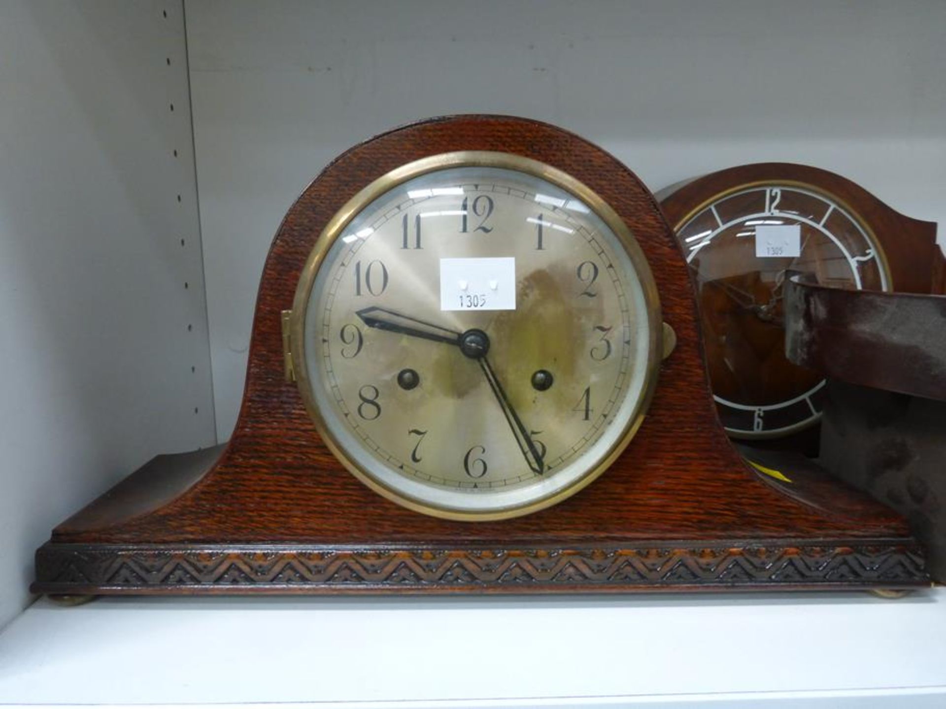 Three Mantle Clocks (one a/f) and two Wall Hanging Clocks (5) (est £30-£50) - Image 2 of 6