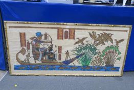 An Egyptian Papyrus (?) large framed picture