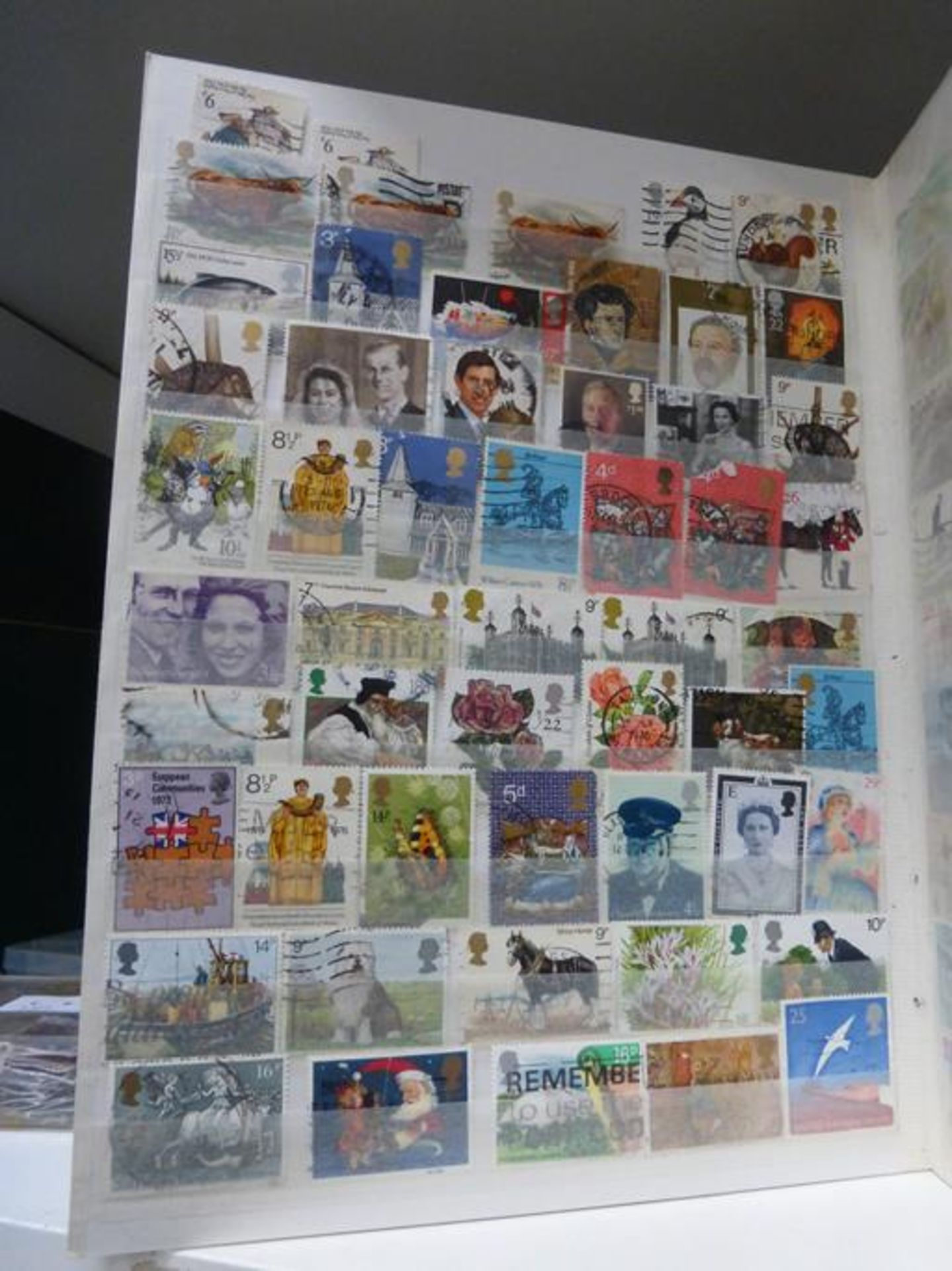 Two Shelves to include Stamp Albums and Loose Stamps - Image 3 of 6