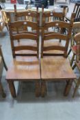 A set of four ladderback Dining Chairs