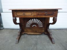 A Two Drawer Wooden Desk