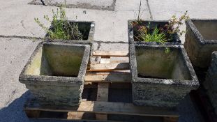 4 x Sqaure Concrete Planters