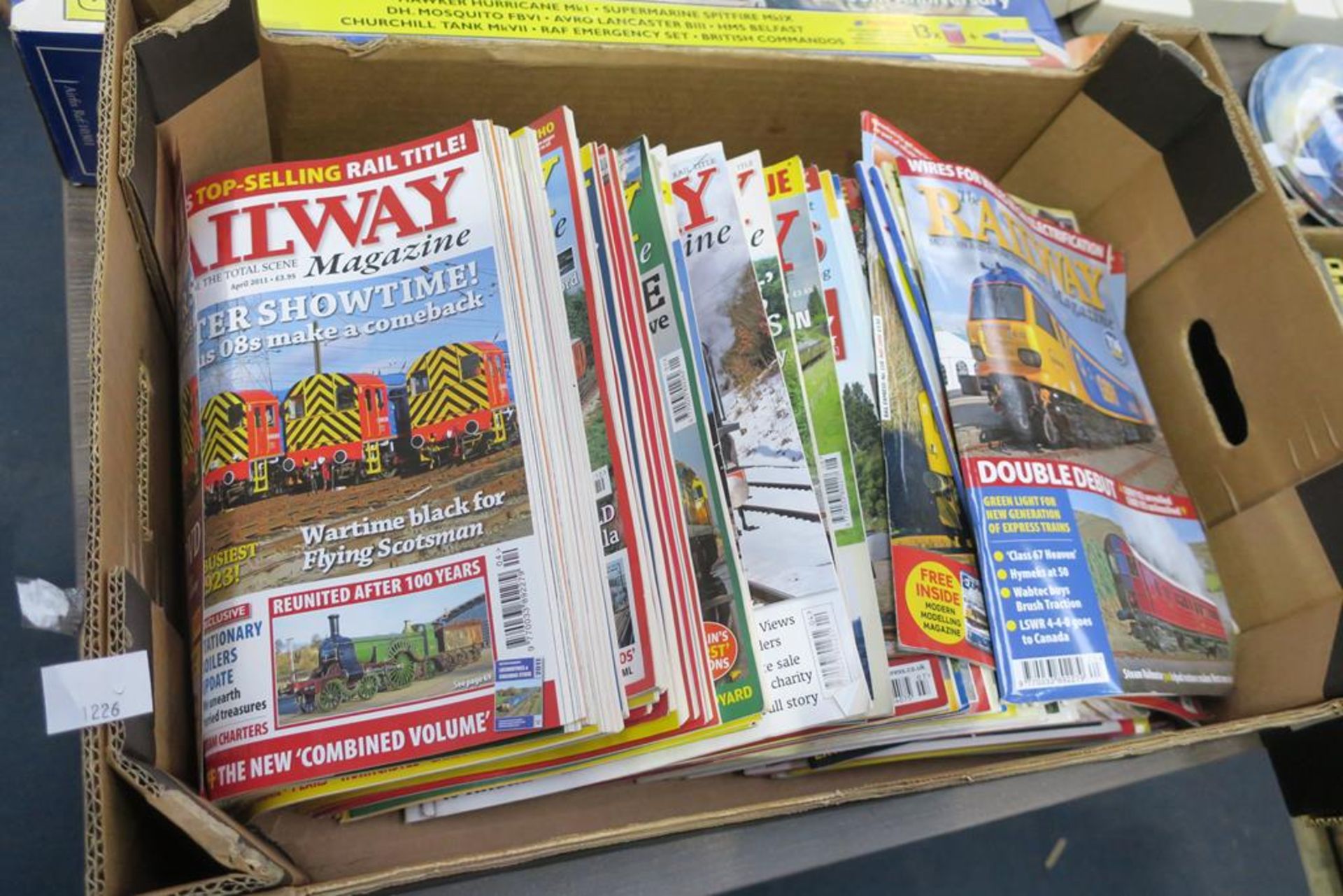 A Box of assorted Railway Magazines & Six Royal Doulton Limited Edition Locomotive Collectors Plates