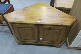A Pine Television Stand & Dressing Table Stool