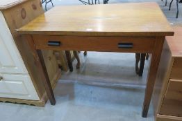 A part painted Pine Cupboard and Office Table