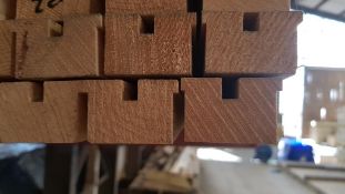 32mm x 50mm (30mm x 47mm) planed square edged and grooved. 147 pieces @ 3200mm.