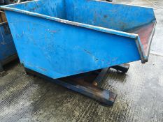 Blue Forklift Tipping Bin