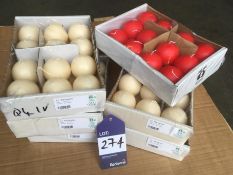 Ivory & Red Ball Candles