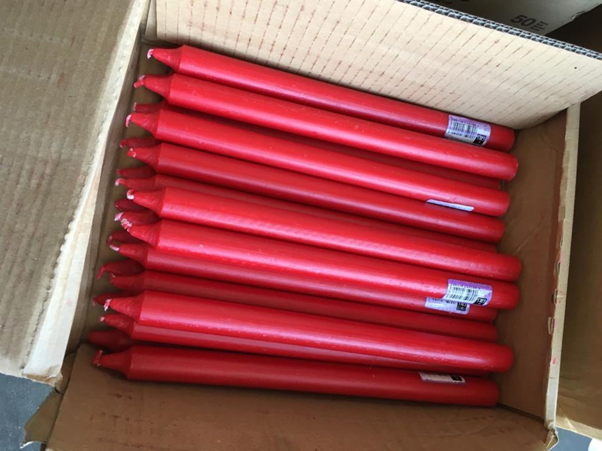 Red Cylindrical Candles - Image 2 of 5