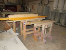 Large Quantity Timber Trestles and Work Benches to Factory Floor