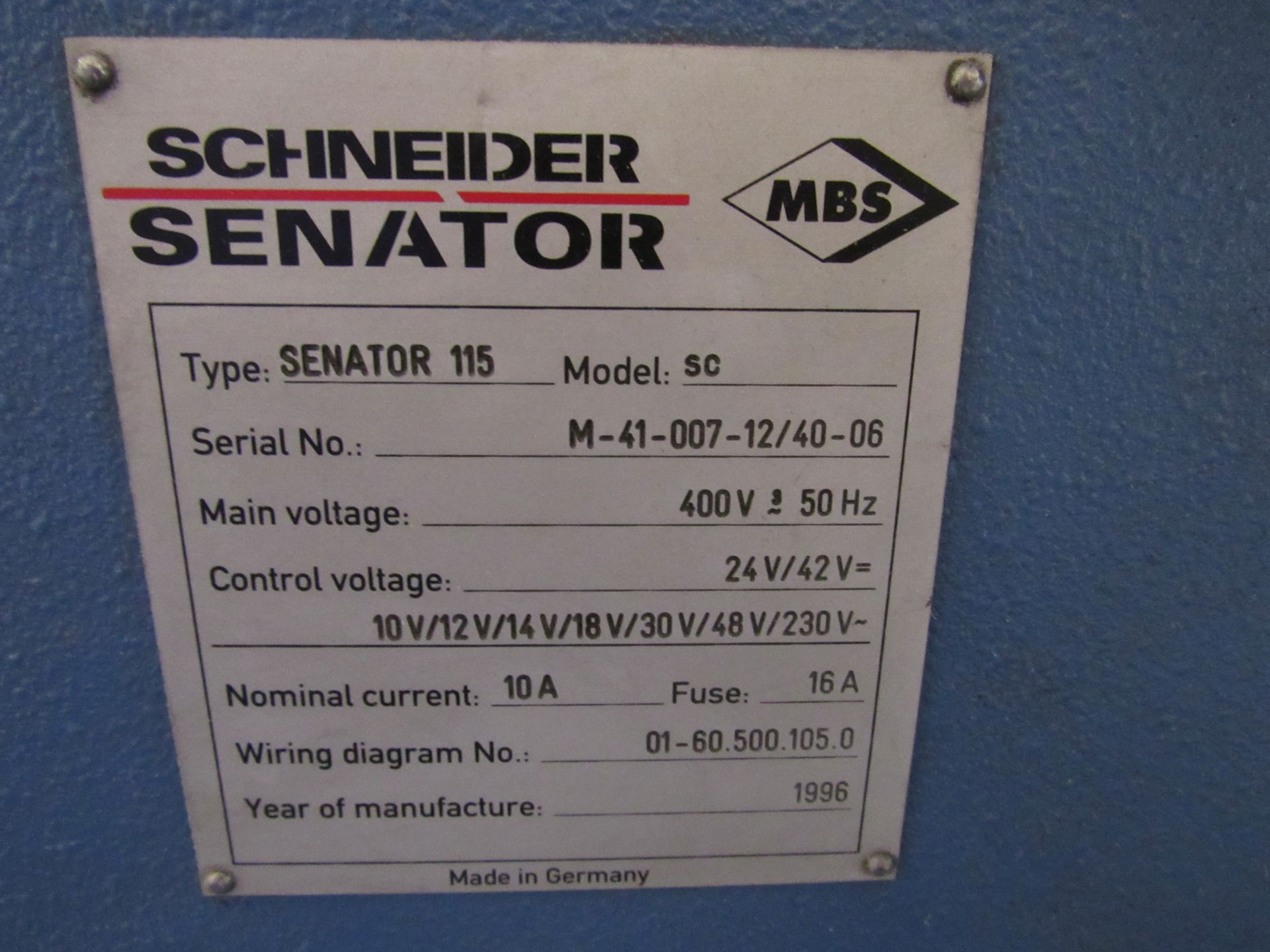 Schneider Senator SC Guillotine, 115cm, Serial Number M-41-007 12/40-06, 1996, with Spare Blades - Image 7 of 8