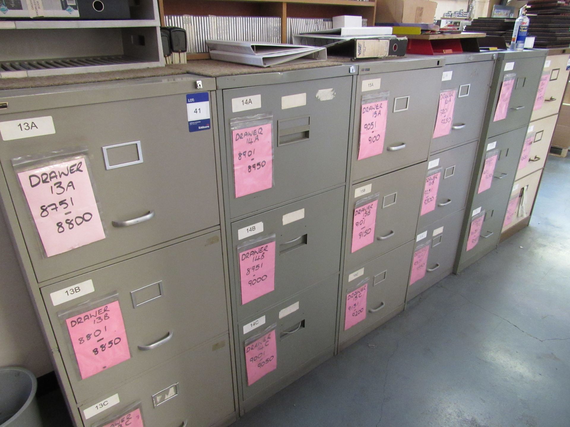 6x 3 Drawer Filing Cabinets - Image 2 of 3