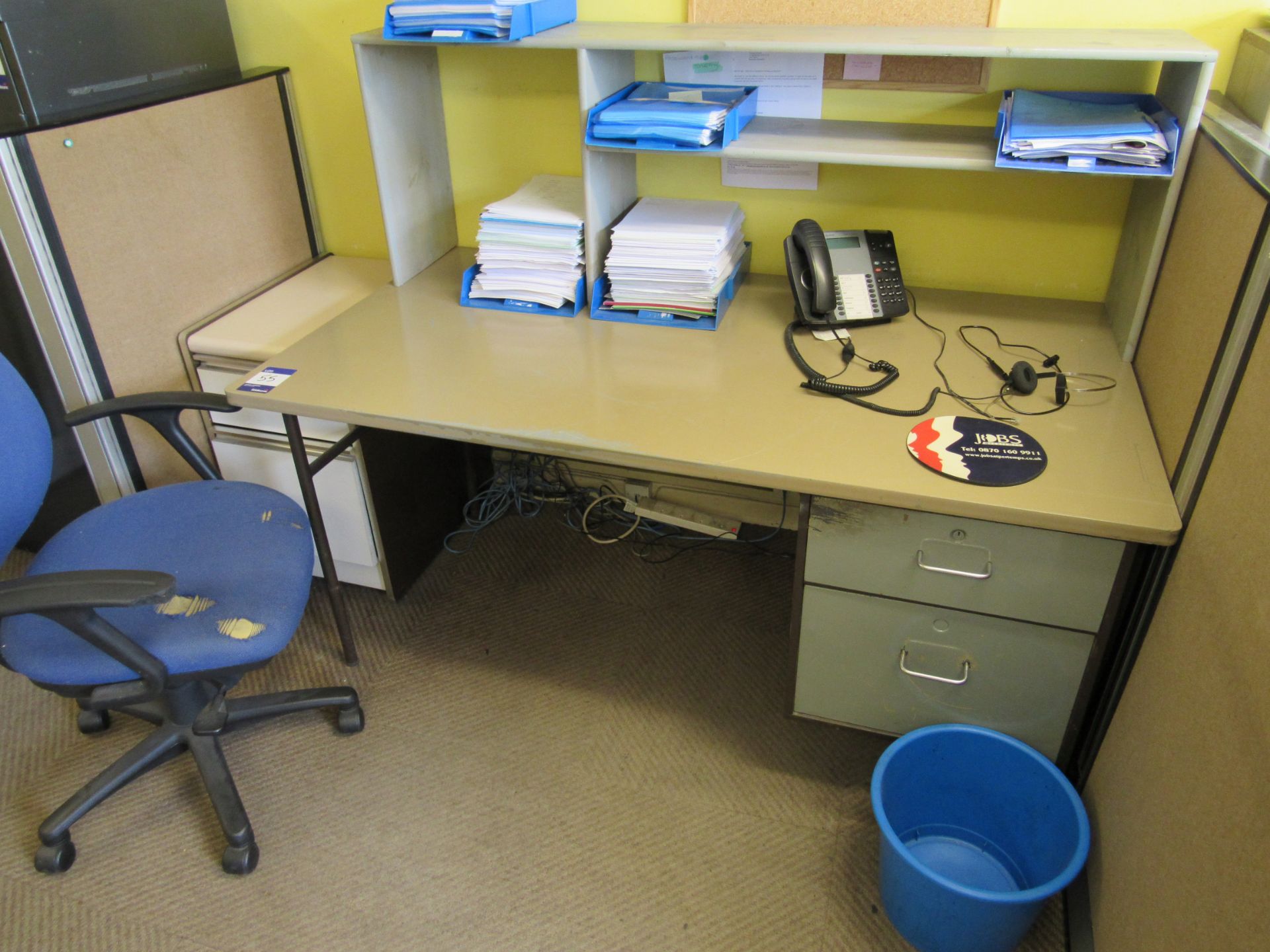 4 Various Metal Formed Desks & 4 Drawer Filing Cabinet - Image 2 of 4