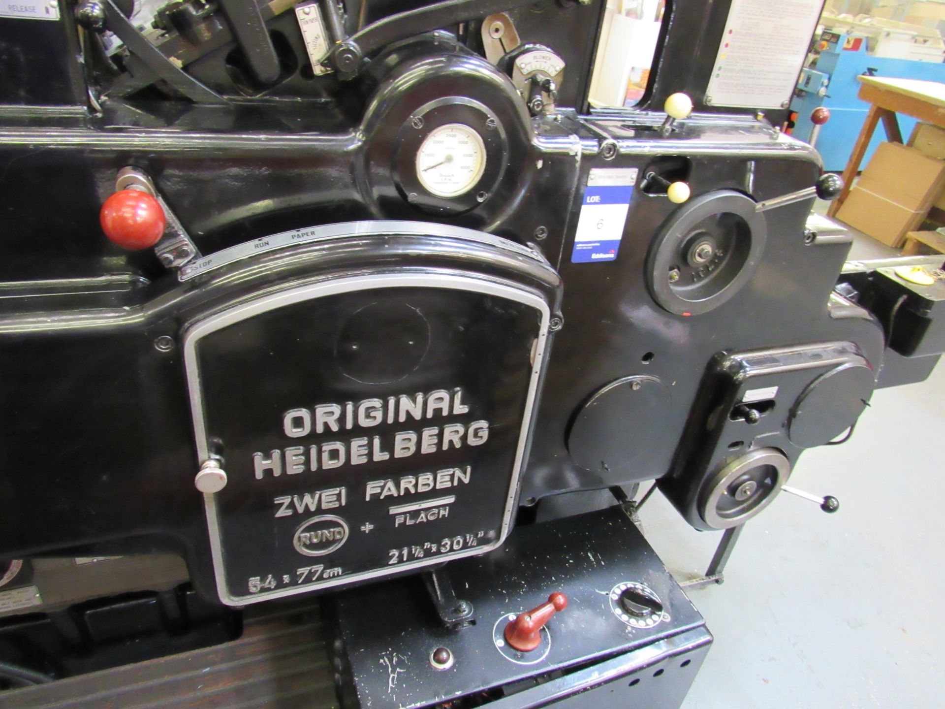 Original Heidelberg SBZ Die Cutting Press 21232, 54x77cm, 21¼ x 30¼ - Image 6 of 9