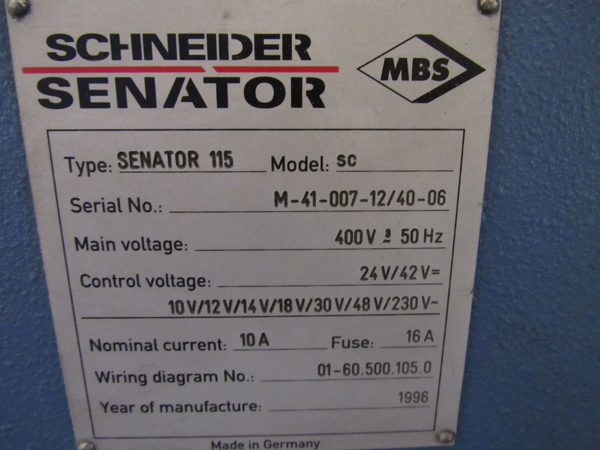 Schneider Senator SC Guillotine, 115cm, Serial Number M-41-007 12/40-06, 1996, with Spare Blades - Image 8 of 8