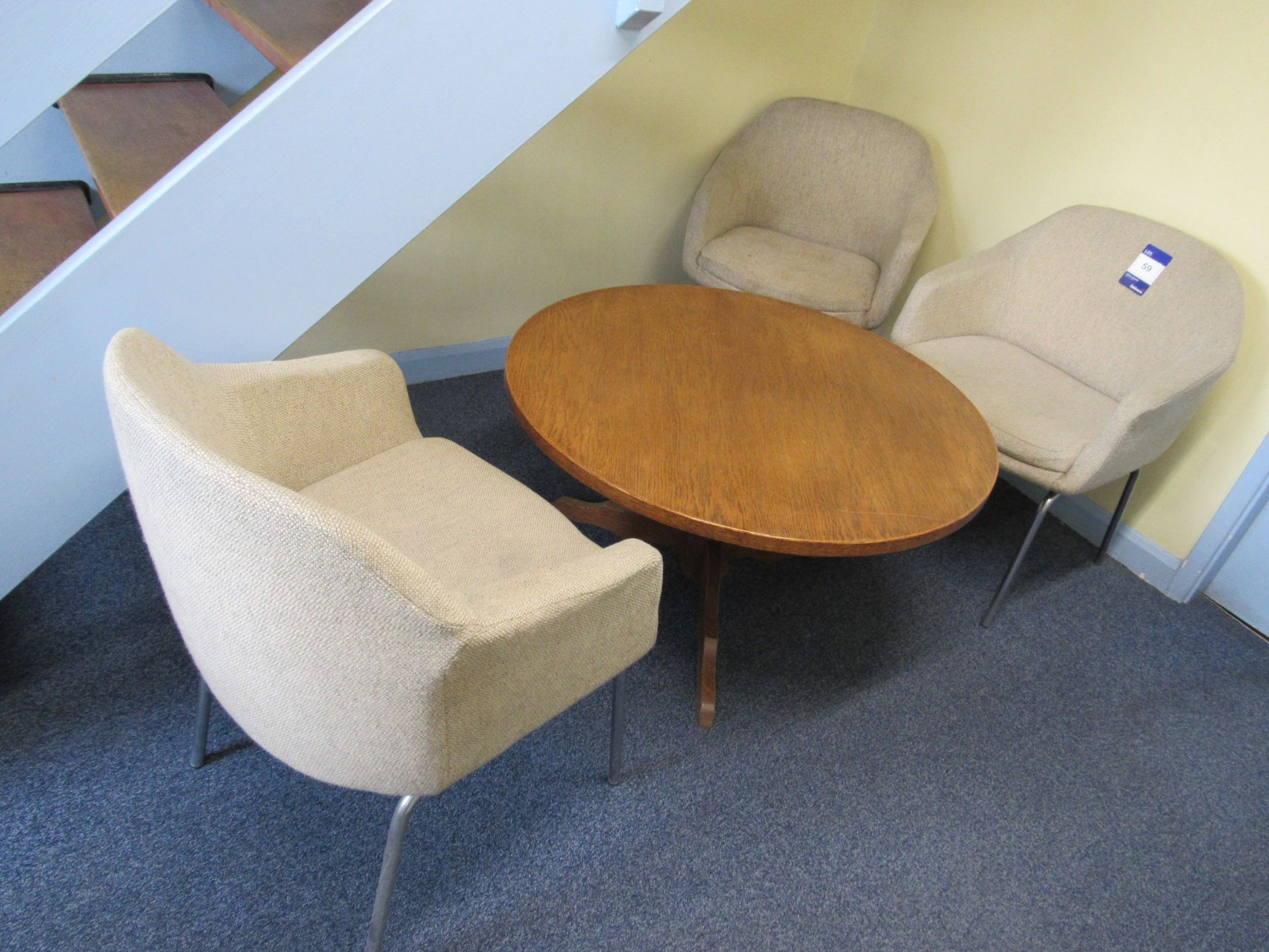 3 Vintage Chair Upholstered Reception - Image 2 of 3