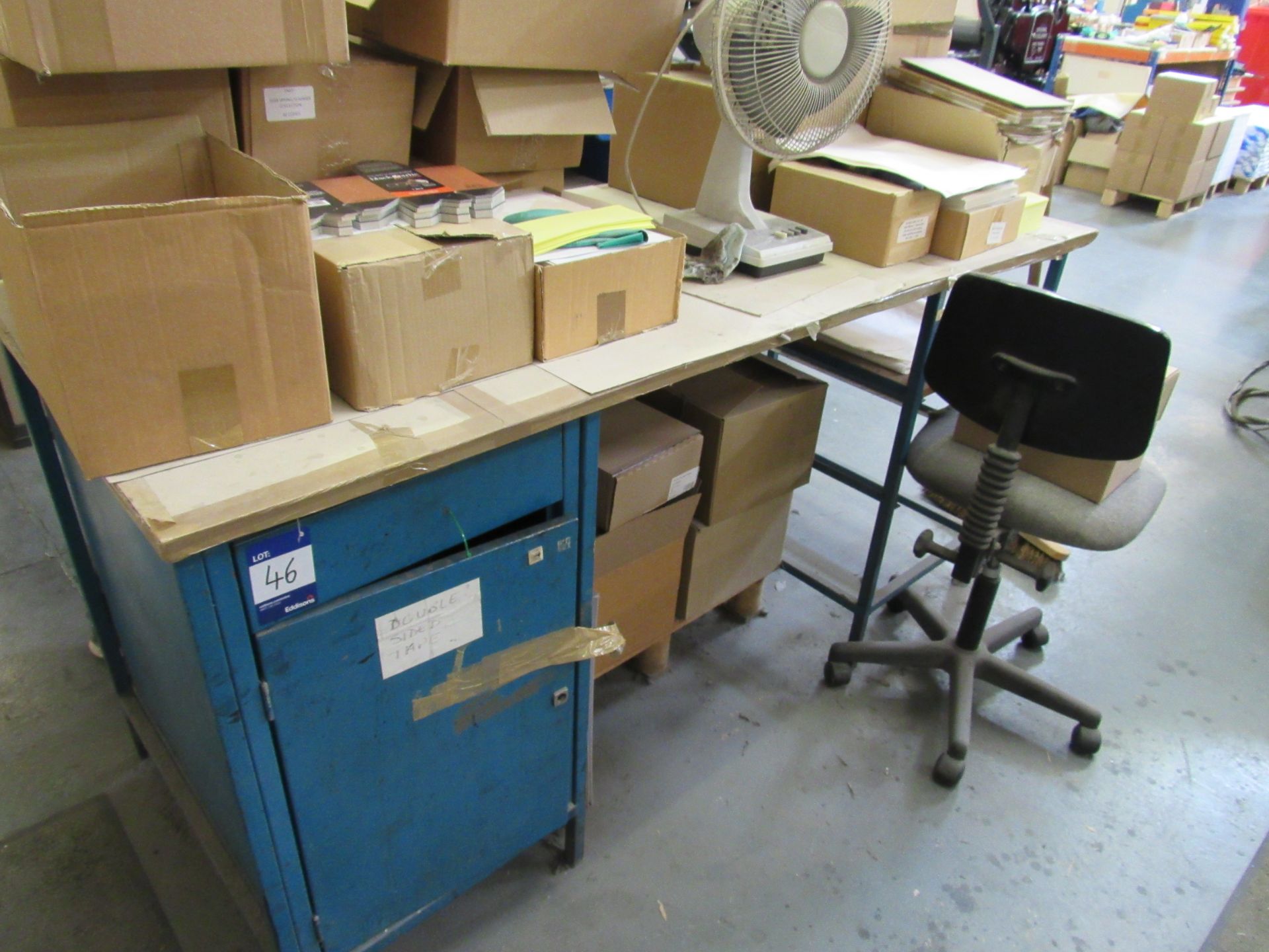 Timber Workbench and 3 Drawer Filing Cabinet - Image 3 of 3