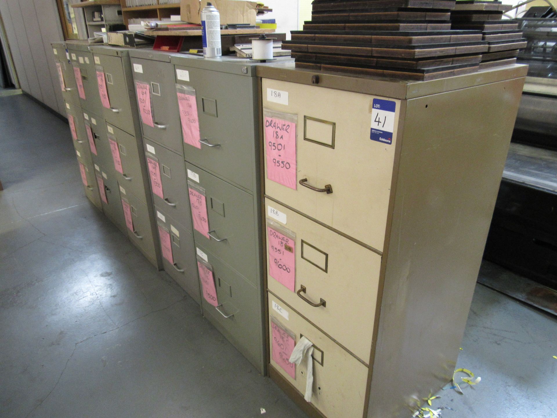 6x 3 Drawer Filing Cabinets - Image 3 of 3