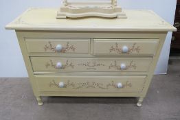 Cream and Floral Painted Victorian Design Straight
