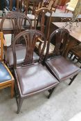 A Mahogany Carver Chair and a Pair of Matching Sin