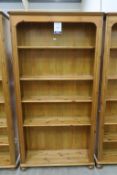 Modern Tall Pine Open Bookcase