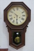 A Large Late 19th Century American Wall Clock by t