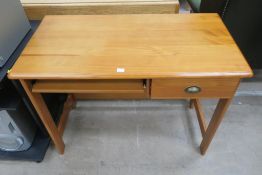 A Modern Pine Computer Table with slide-out keyboa