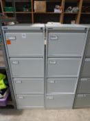 2 x Four Drawer Metal Filing Cabinets