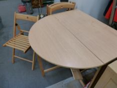 A Melamine Kitchen Table and four folding single C