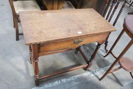 An 18th Century Design Oak Side Table with plain t