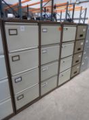 4 x Four Drawer Metal Filing Cabinets