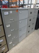 4 x Four Drawer Metal Filing Cabinets