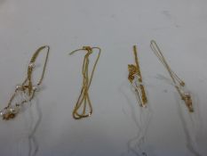 Four various 9ct Gold Fine Chains