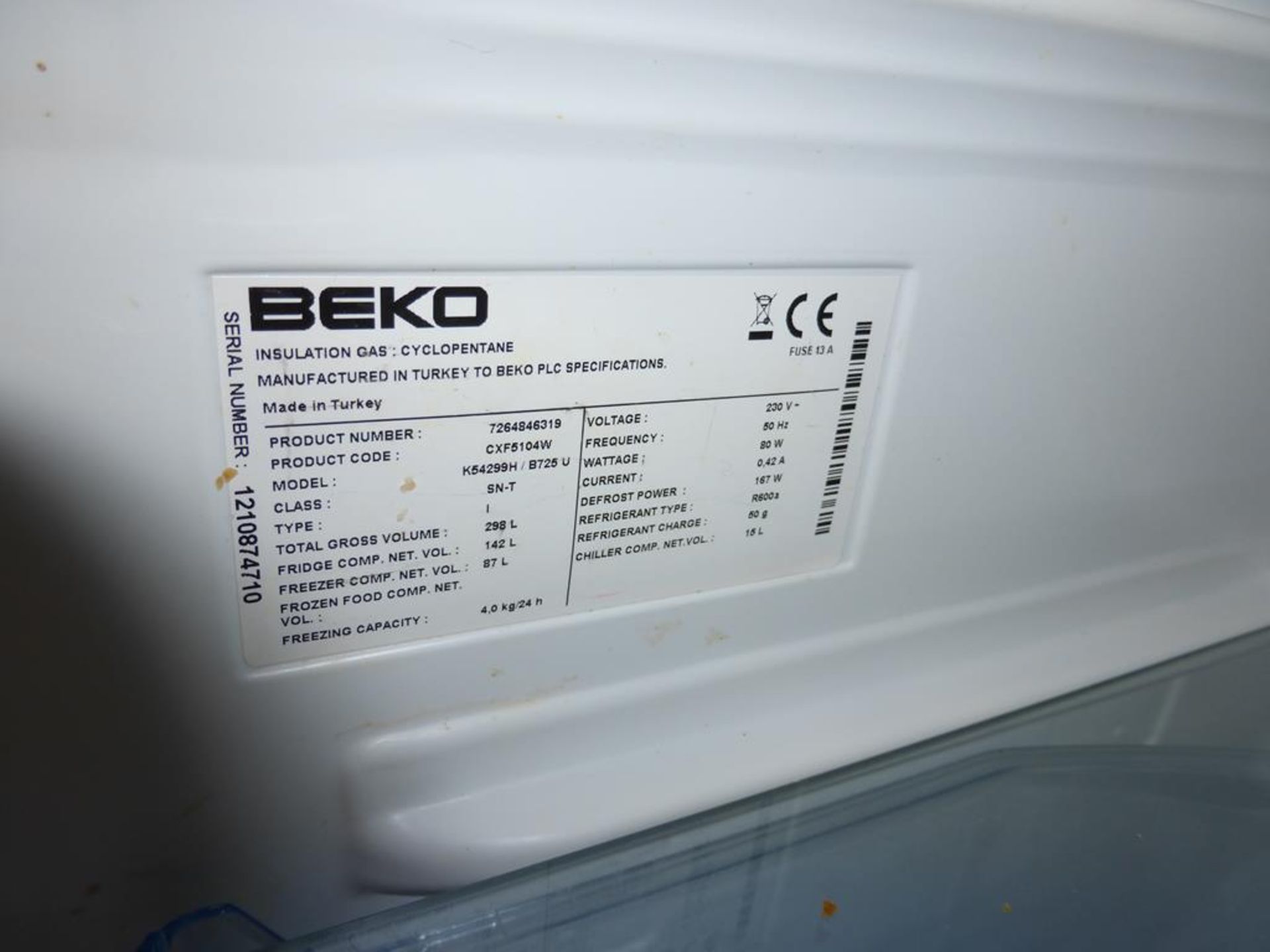 Beko Model K54299H/B725U Fridge Freezer - Image 2 of 2