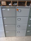 2 x Four Drawer Metal Filing Cabinets